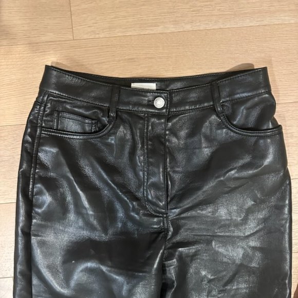 Aritzia Wilfred The Melina Pant - High Waisted Black Vegan Leather - Picture 3 of 4